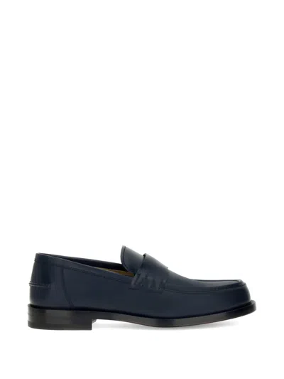 Gianvito Rossi Nicola Leather Loafers In Blue