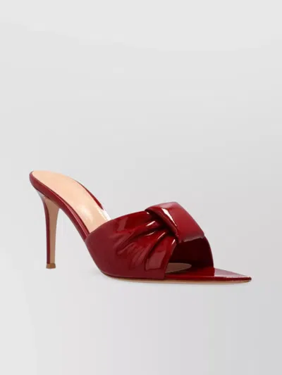 Gianvito Rossi Night Bow Patent Heel Shoe In Red