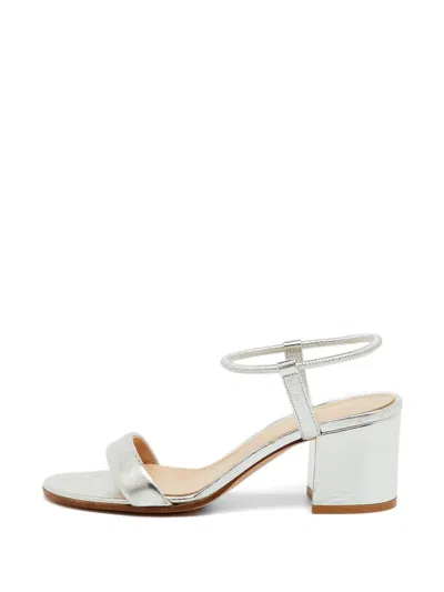 Pre-owned Gianvito Rossi Nikki Ankle Strap Sandals In Silver
