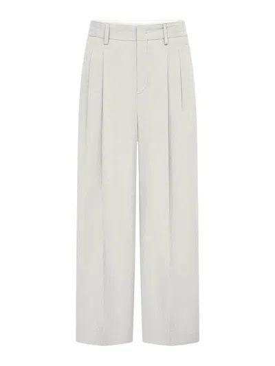 Gianvito Rossi Noa Crop Business Linen Pants In White