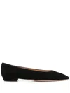 Gianvito Rossi Suede Ballerina Flats In Black