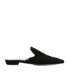 Gianvito Rossi Nubuck Mules In Black