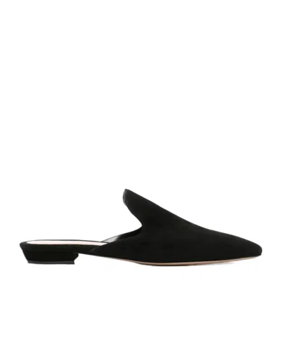 Gianvito Rossi Nubuck Mules In Black