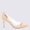 Gianvito Rossi Woman Pumps Blush Size 10 Soft Leather, Pvc - Polyvinyl Chloride In Nude+trasp