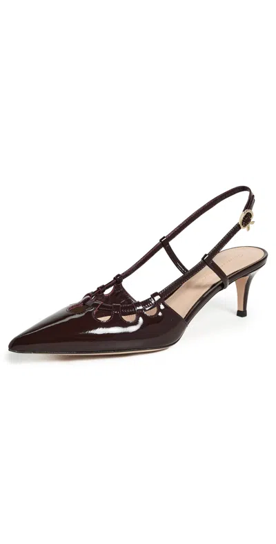 Gianvito Rossi Slingback Cut-out Pumps In Burgundy