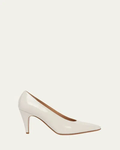 Gianvito Rossi Nuit Leather Stiletto Pumps In Off White