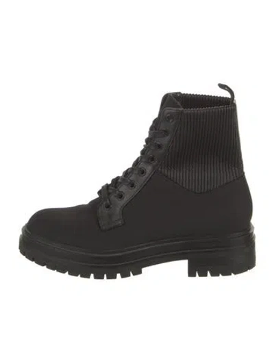 Pre-owned Gianvito Rossi Nylon Combat Boots In Black