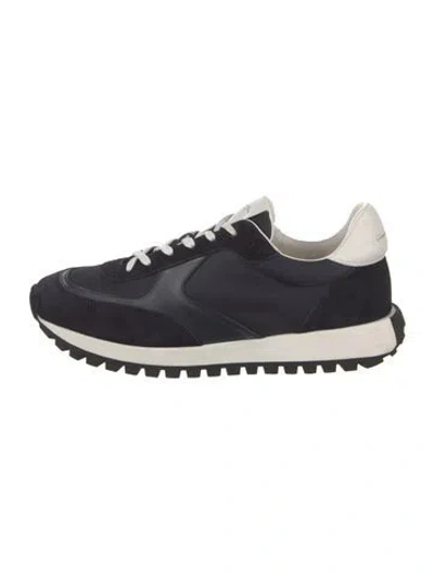 Pre-owned Gianvito Rossi Nylon Leather Trim Embellishment Sneakers In Blue