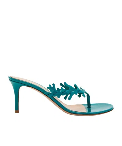 Gianvito Rossi Ocean 70 Patent Leather Thong Mules In Green