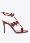 Gianvito Rossi Red Cut-out Ankle-strap Heels In Red
