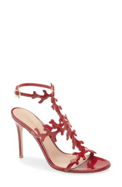 Gianvito Rossi Ocean Ankle Strap Sandal In Red