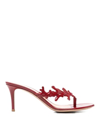 Gianvito Rossi 70mm Ocean Patent Leather Thong Sandals In Red