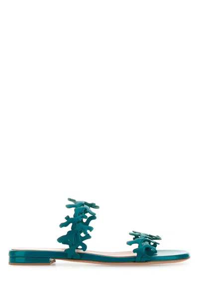 Gianvito Rossi Ocean Sandal In Teal