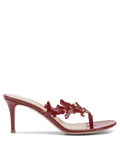 Gianvito Rossi "ocean Thong 70 Mm" Mules In Burgundy