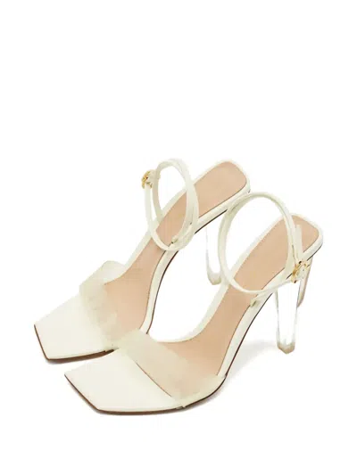 Pre-owned Gianvito Rossi Odyssey Patent-leather Sandals In White
