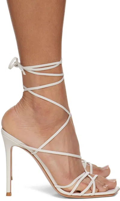 Gianvito Rossi Off-white Nappa Heeled Sandals In Offwhite