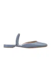 Gianvito Rossi Tivoli Slingback Ballerinas In Light Blue Tappa In Gray