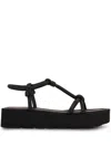 Gianvito Rossi Open Toe Flatform Leather Sandals In Black