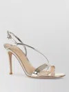 Gianvito Rossi Silver Solid Open Round Toe Heels In Silver