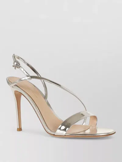 Gianvito Rossi Open Toe Pumps Metallic Stiletto Heel In Silver