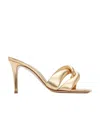 Gianvito Rossi Bijoux 85 Metallic Leather Mules In Nude