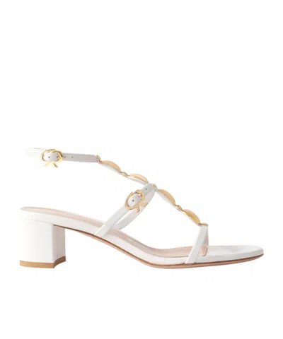 Gianvito Rossi Kalinda 55 Embellished Leather Sandals In White
