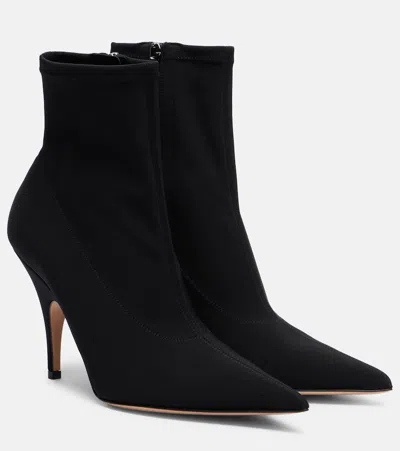 Gianvito Rossi Osaka Canvas Ankle Boots In Black