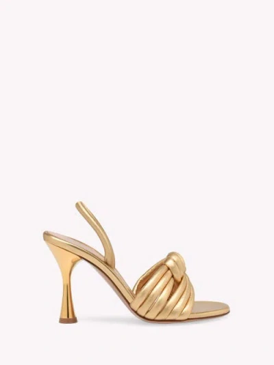 Gianvito Rossi Ottavia Metallic Leather Sandals In Metallic Gold