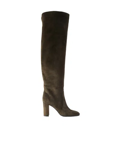 Gianvito Rossi Over-the-knee Suede Boots In Black