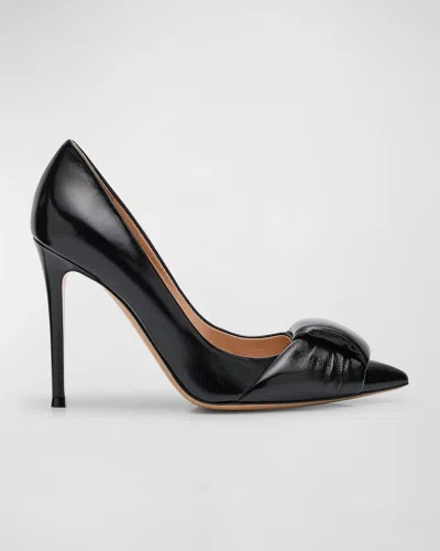 GIANVITO ROSSI PADDED PATENT KNOT STILETTO PUMPS