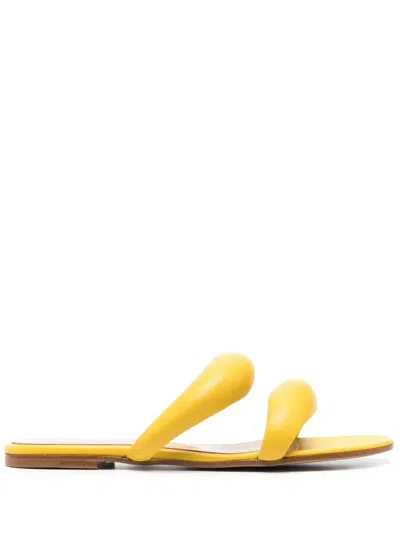 Gianvito Rossi Leather Slide Sandals For Women In Yellow