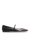 Gianvito Rossi Christina Patent Leather Ballerina Flats In Black In Black