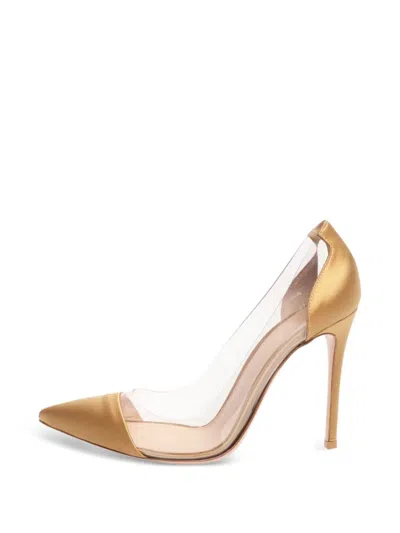 Pre-owned Gianvito Rossi Panelled Heeled Pumps In Gold