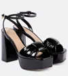 Gianvito Rossi Paradì Leather Platform Sandals In Schwarz