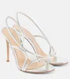 Gianvito Rossi Ettie 105 Stiletto Heel In Silk Silver In Metallic