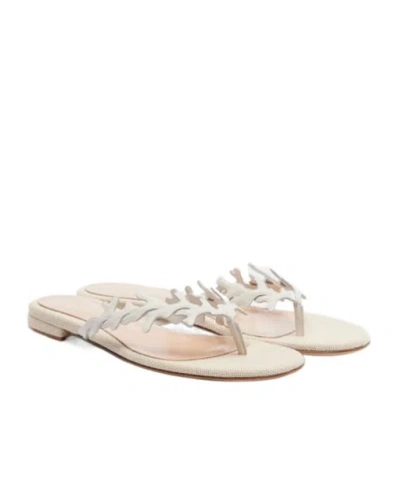 Gianvito Rossi Paros Leather Thong Sandals In Neutral