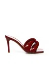 Gianvito Rossi Square-headed High-heeled Sandals In Burgundy