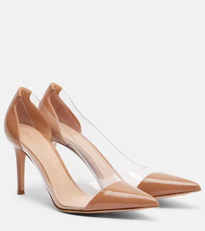 Gianvito Rossi Patent Leather And Pvc Pumps In Brown