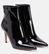 Gianvito Rossi Chic Patent Leather Ankle Boot For Women In Black