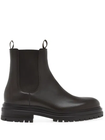 Gianvito Rossi Patent-leather Ankle Boots In Brown