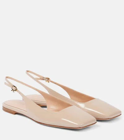 Gianvito Rossi Patent Leather Ballet Flats In Mousse