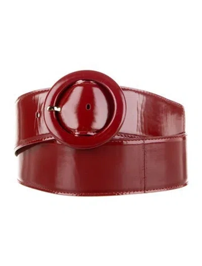 Pre-owned Gianvito Rossi Patent Leather Belt W/ Tags In Red