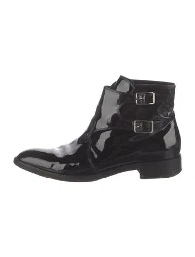 Pre-owned Gianvito Rossi Patent Leather Boots In Black