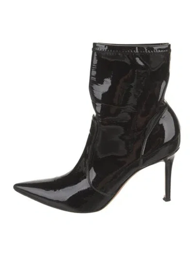 Pre-owned Gianvito Rossi Patent Leather Boots In Black