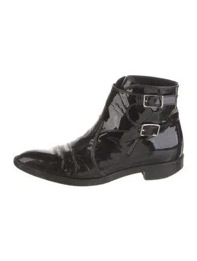 Pre-owned Gianvito Rossi Patent Leather Boots In Black