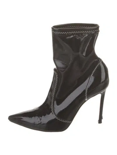 Pre-owned Gianvito Rossi Patent Leather Boots In Black