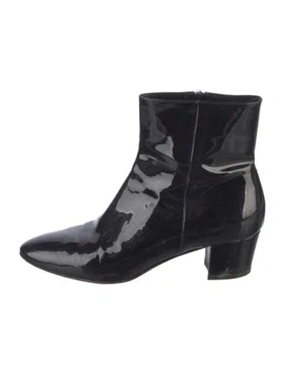 Pre-owned Gianvito Rossi Patent Leather Boots In Black