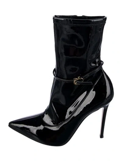 Pre-owned Gianvito Rossi Patent Leather Boots In Black