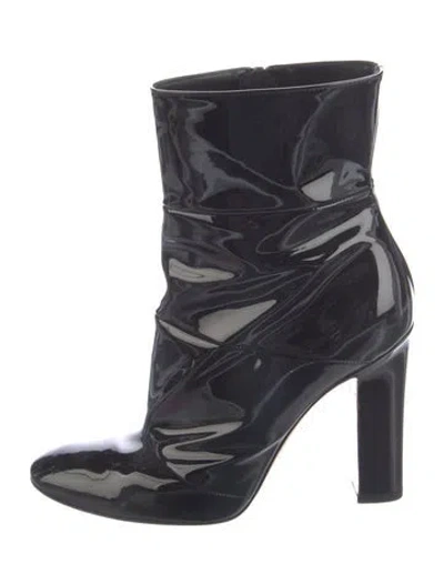 Pre-owned Gianvito Rossi Patent Leather Boots In Black