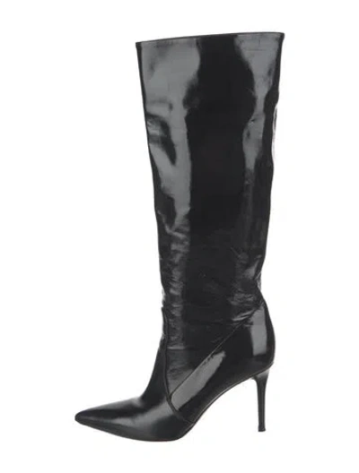 Pre-owned Gianvito Rossi Patent Leather Boots In Black